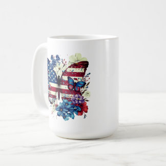 Taza De Café Mariposa, flores, Día de la Independencia