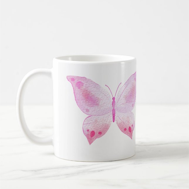 Taza De Café Mariposa Ilustrada a Mano (Izquierda)