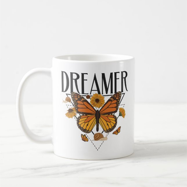 Taza De Café Mariposa Inspiradora de Dreamer (Izquierda)