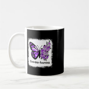 Taza De Café Mariposa Margarita Blanqueada Cinta Morada Sobredo