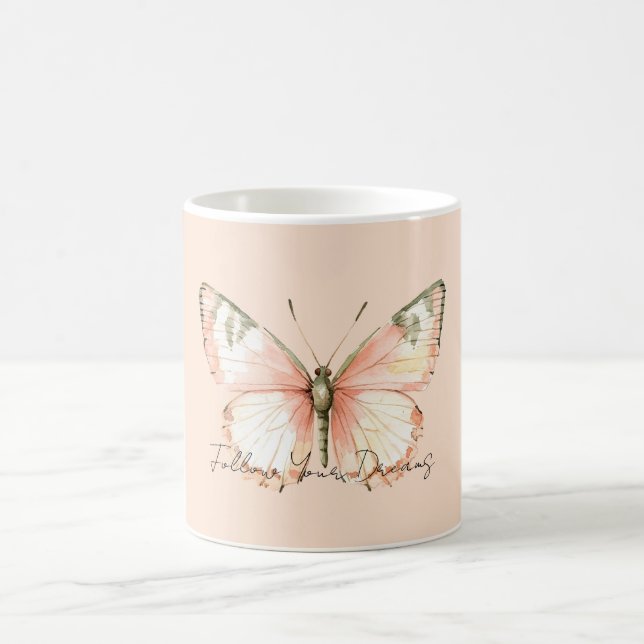 Taza De Café Mariposa Melocotón (Centro)
