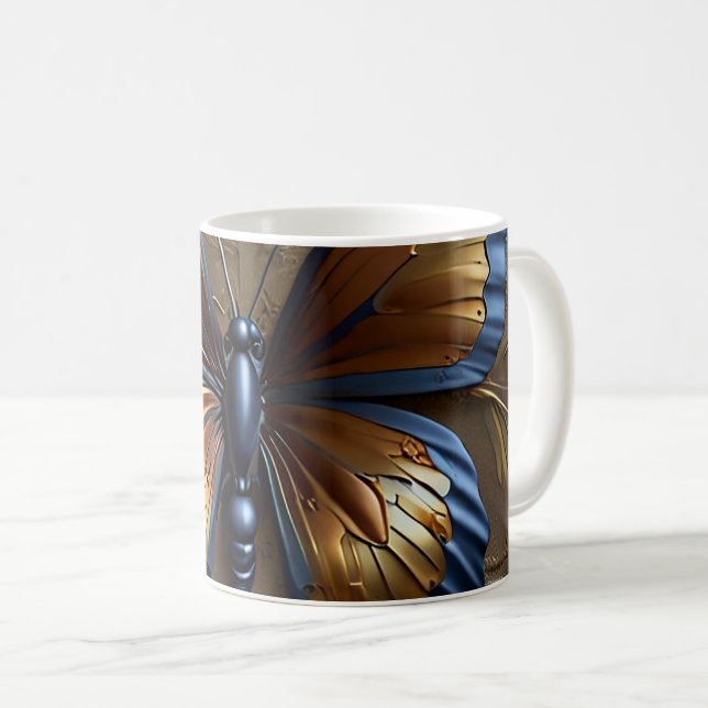 Taza De Café Mariposa Metálica (Anverso derecho)