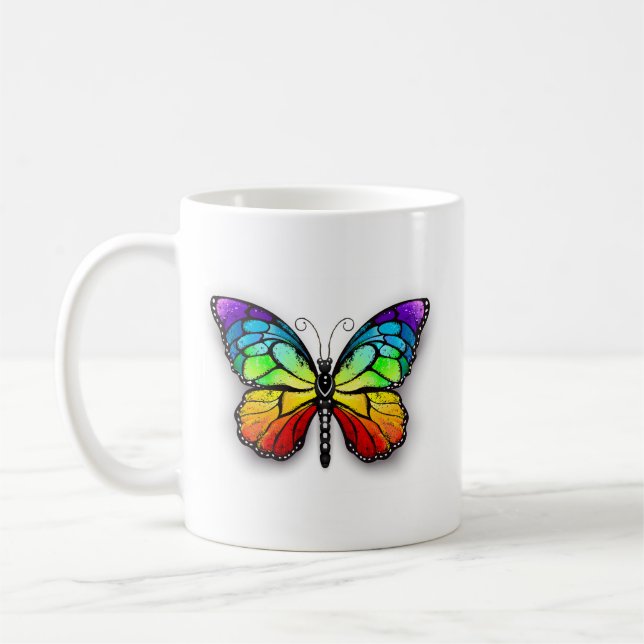 Taza De Café Mariposa monarca arcoíris (Izquierda)