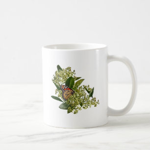 Taza De Café Mariposa Monarca en Euonymus