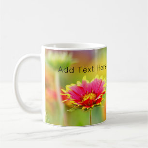 Taza De Café Mariposa monarca en flor roja y amarilla