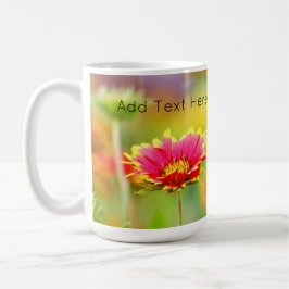 Taza De Café Mariposa monarca en flor roja y amarilla