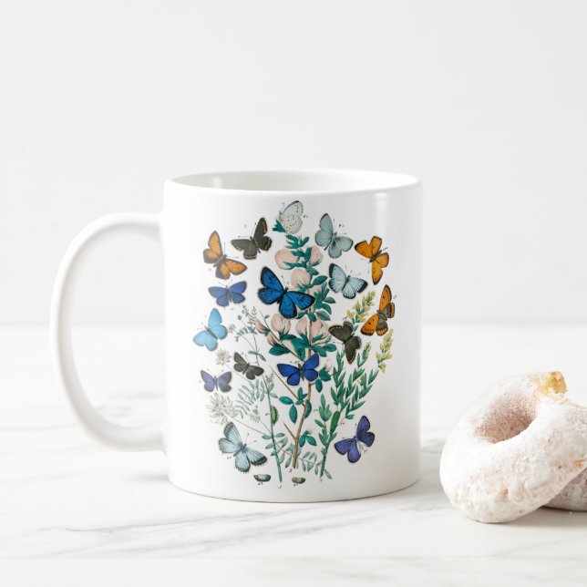 Taza De Café Mariposa monarca - Mariposas estéticas (Con donut)