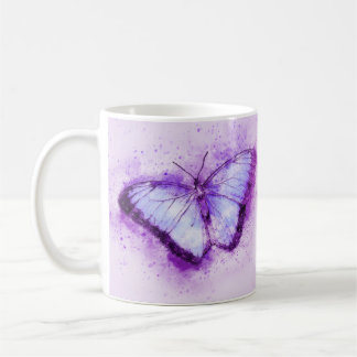 Taza De Café mariposa morada de bonito 
