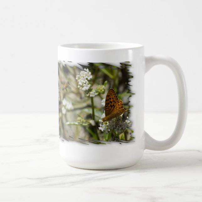 Taza De Café Mariposa naranja y abeja (Derecha)