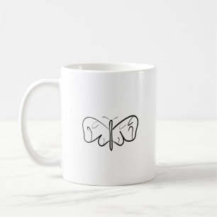 Taza De Café mariposa negra y blanca