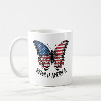 Taza De Café Mariposa Patriótica Rewild America