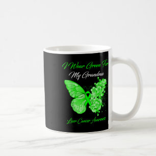 Taza De Café Mariposa Que Uso Verde Para El Cáncer De Hígado De