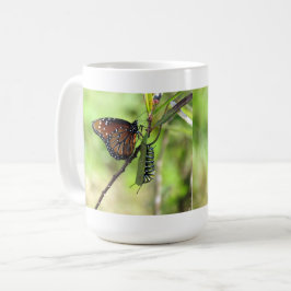 Taza De Café Mariposa Reina y Monarch Caterpillar Mug