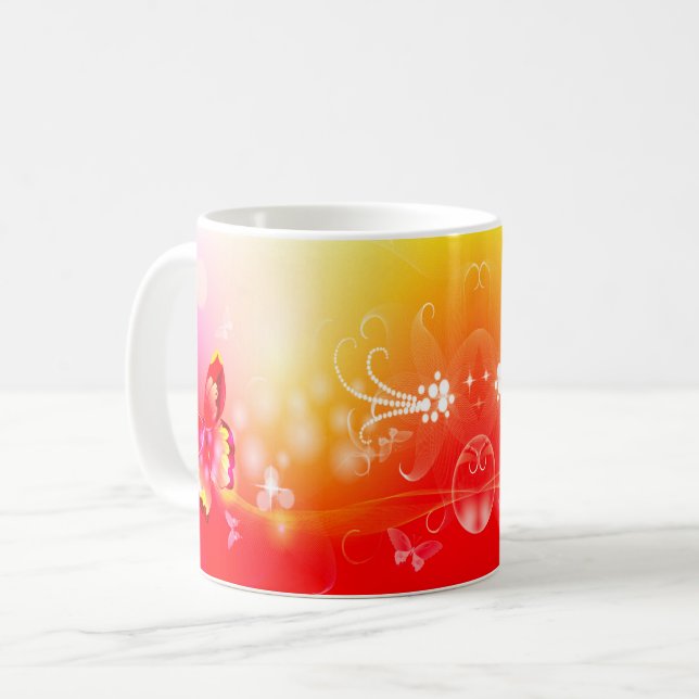 Taza De Café Mariposa roja (Anverso izquierdo)