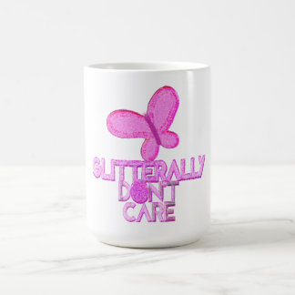 Taza De Café Mariposa rosa brillo no le importa