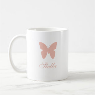 Taza De Café Mariposa Rosa Pastel