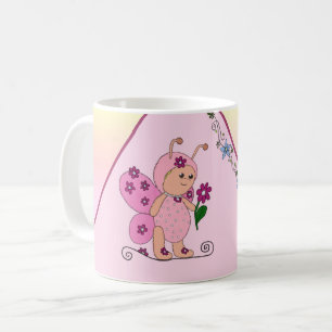 Taza De Café Mariposa rosas personalizadas