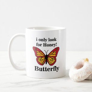 Taza De Café Mariposa Sólo Busco Mariposa De Miel