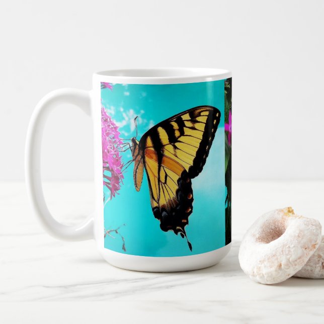 Taza De Café Mariposa Trasera de Tigre Oriental #2 (Con donut)