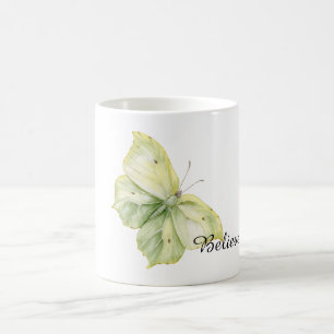 Taza De Café Mariposa Verde Menta Cree