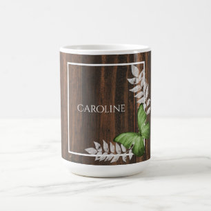 Taza De Café Mariposa verde rústica personalizada para café Mug