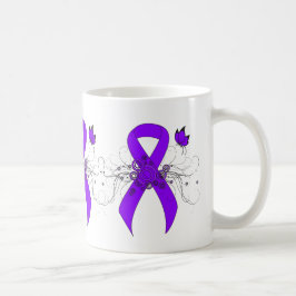 Taza De Café Mariposa Violeta Cinta, linfoma de Hodgkin
