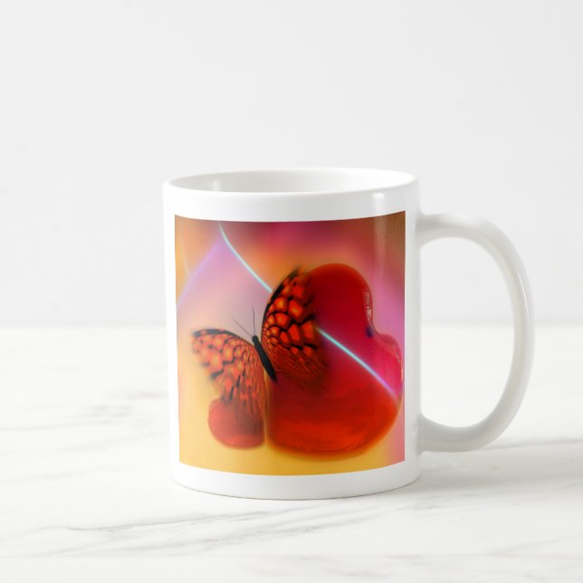 Taza De Café Mariposa y corazón (Derecha)