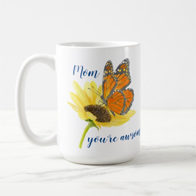 Taza De Café Mariposa y girasol (Izquierda)