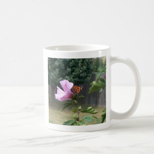 Taza De Café Mariposa y Rosa de Sharon (Derecha)