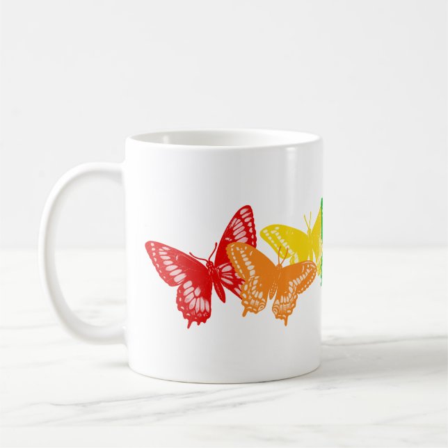Taza De Café Mariposas arcoiris (Izquierda)
