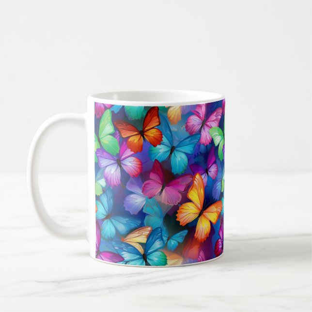 Taza De Café Mariposas arcoíris (Izquierda)