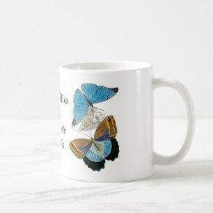 Taza De Café Mariposas - Azul
