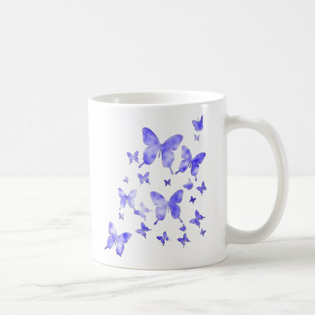 Taza De Café Mariposas azules (Derecha)