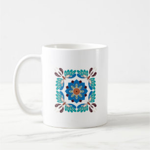 Taza De Café mariposas azules vintage y rosette