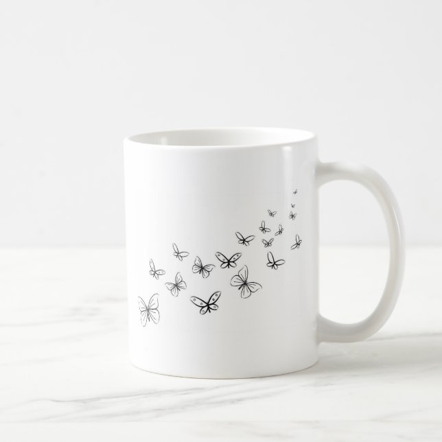 Taza De Café Mariposas bailando a través de la página (Derecha)