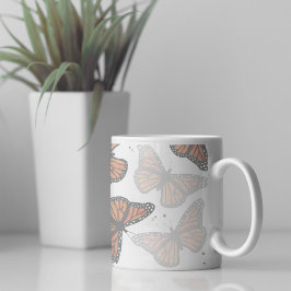 Taza De Café Mariposas Botánicas Modernas