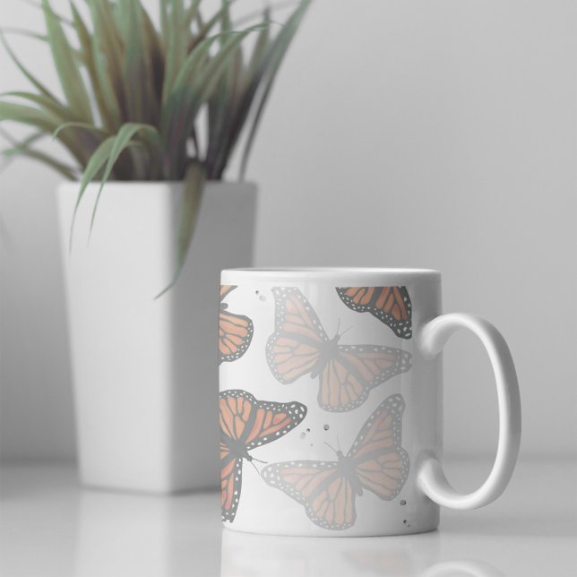 Taza De Café Mariposas Botánicas Modernas (Simple butterfly coffee mug
)