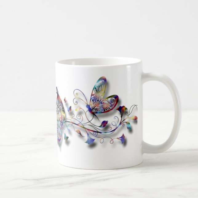 Taza De Café Mariposas coloridas (Derecha)