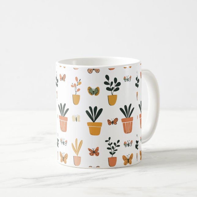 Taza De Café Mariposas cortas y olla (Anverso derecho)