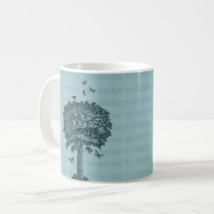 Taza De Café Mariposas de Aves Azules Soñan Árbol