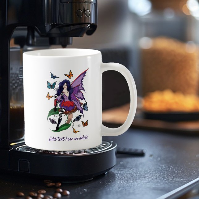 Taza De Café Mariposas de hongos morados (Subido por el creador)