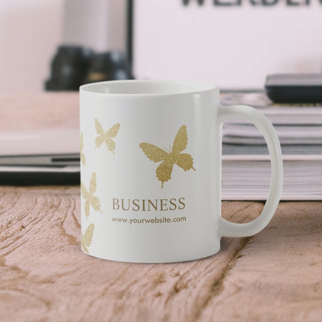 Taza De Café Mariposas de oro de época Elegante negocio (Subido por el creador)