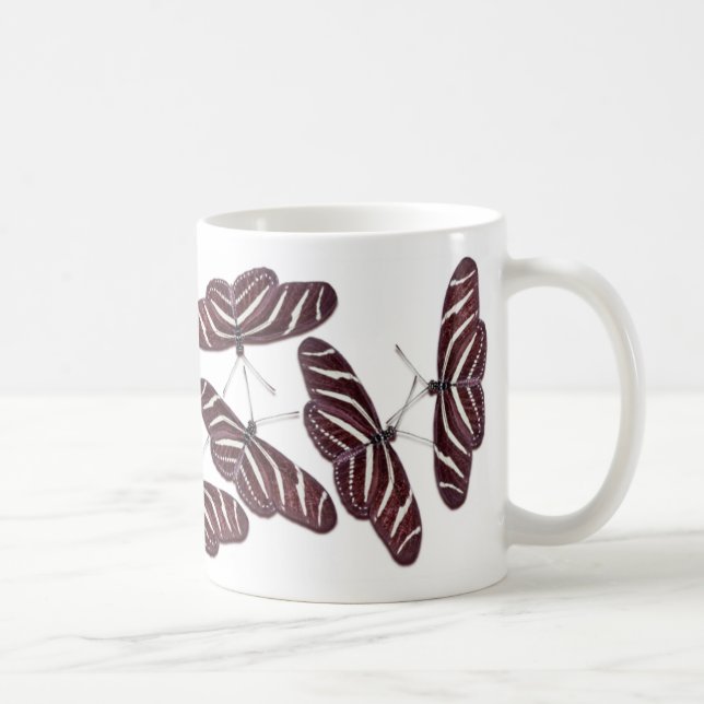 Taza De Café Mariposas de rayas de cebra (Derecha)
