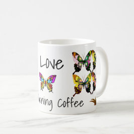 Taza De Café Mariposas elegantes y espléndidas con tipografía
