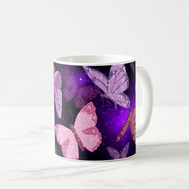 Taza De Café Mariposas en el espacio (Anverso derecho)