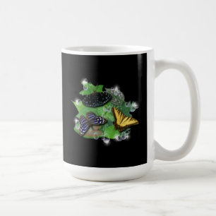 Taza De Café Mariposas en hojas