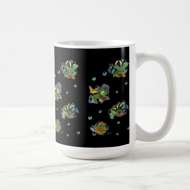 Taza De Café Mariposas en hojas (Derecha)