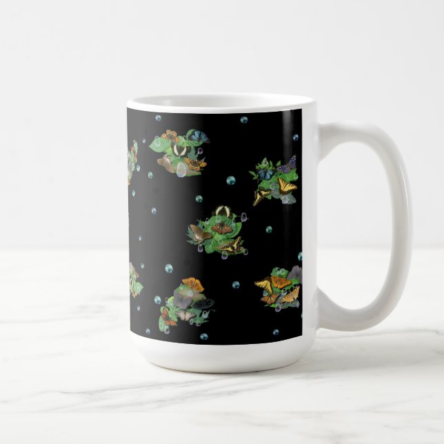 Taza De Café Mariposas en hojas (Derecha)