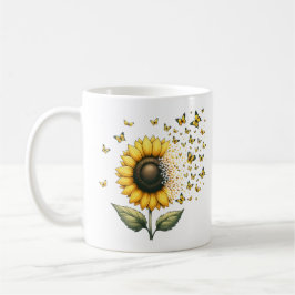 Taza De Café Mariposas girasoles personalizadas
