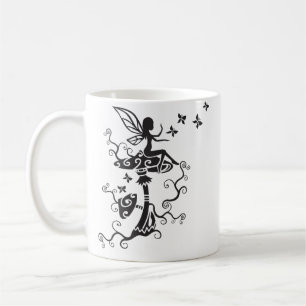 Taza De Café Mariposas Hadas Hongos Elfo Magia Wicca Naturaleza
